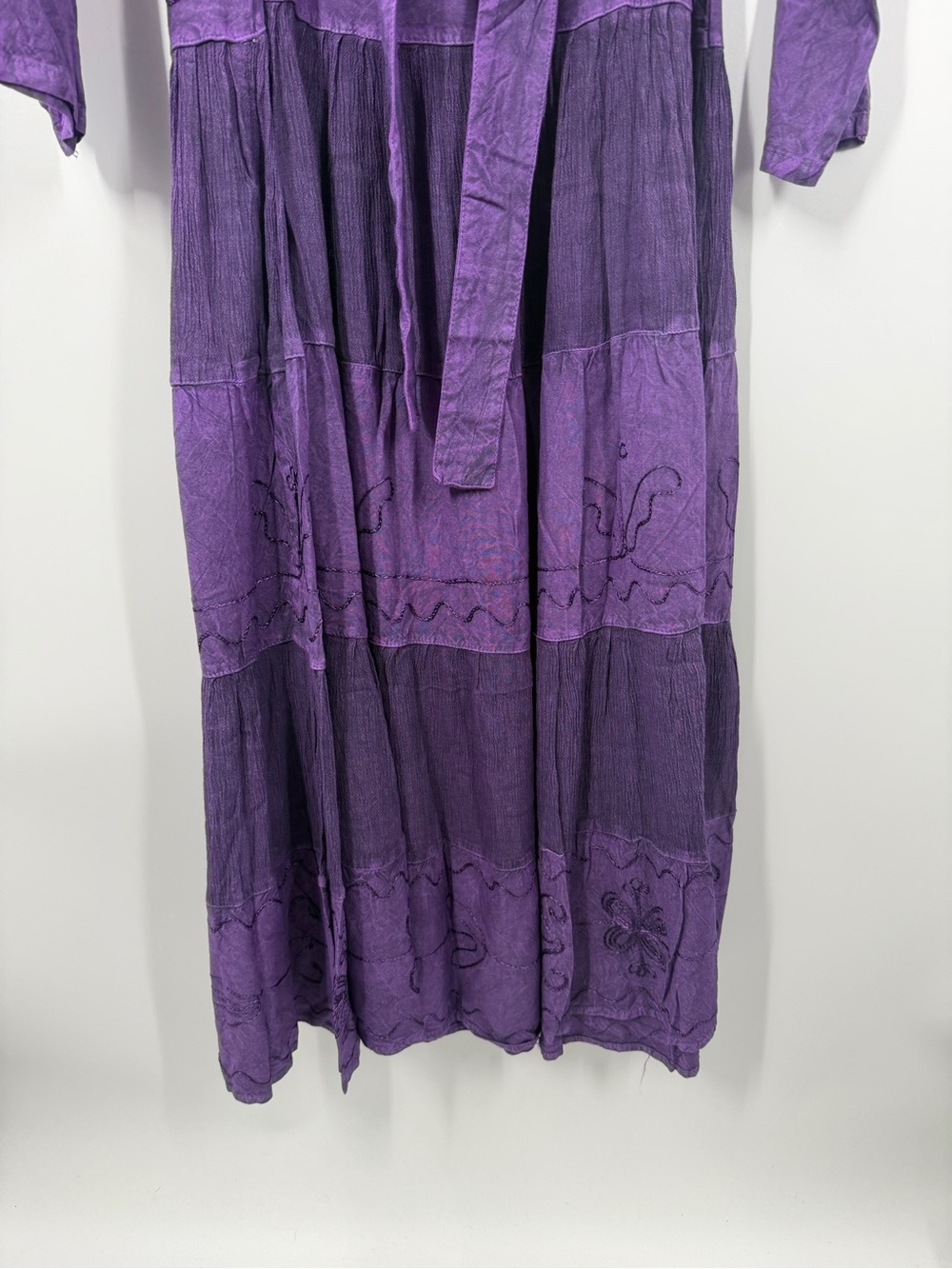 Vintage Whimsy Goth Purple Maxi Long sleeve dress - Picture 8 of 12